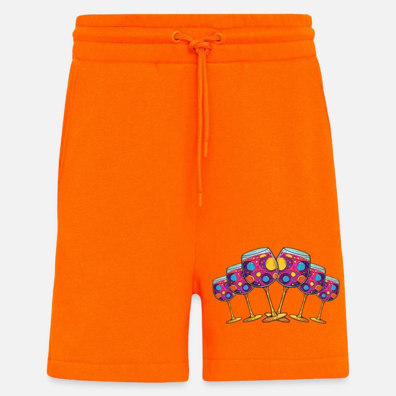 Weinglas Symbol Anstoßen - Shorts - made by SPREAD - SUNSET ORANGE