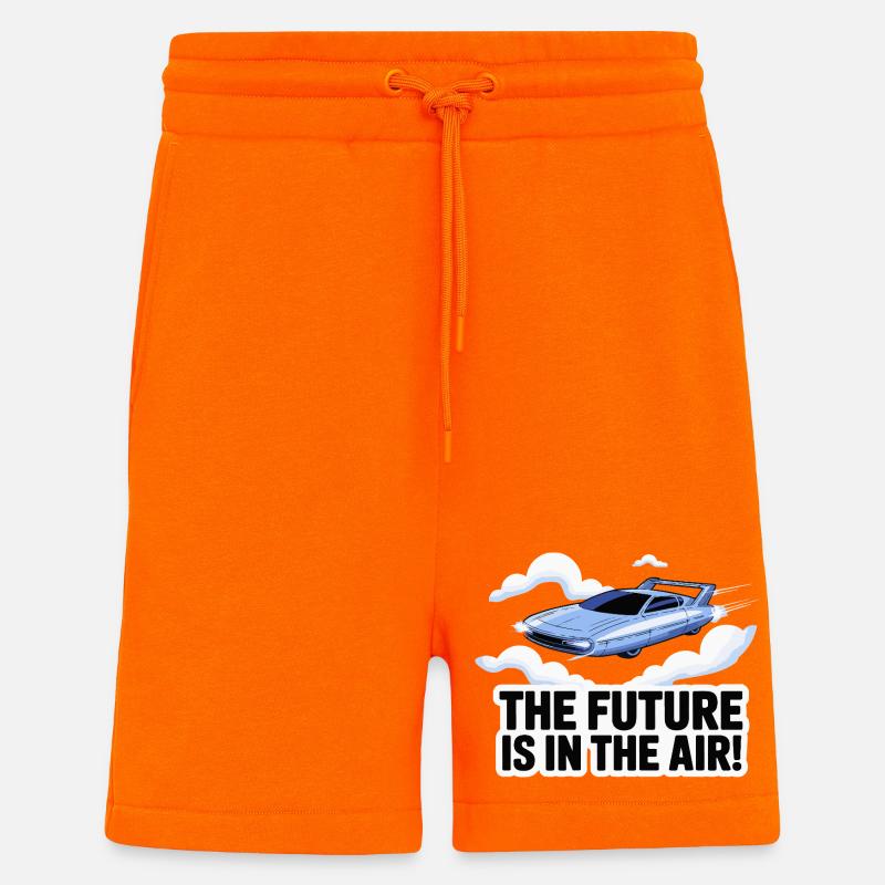 Retro-futuristisches fliegendes Autodesign - Shorts - made by SPREAD - SUNSET ORANGE