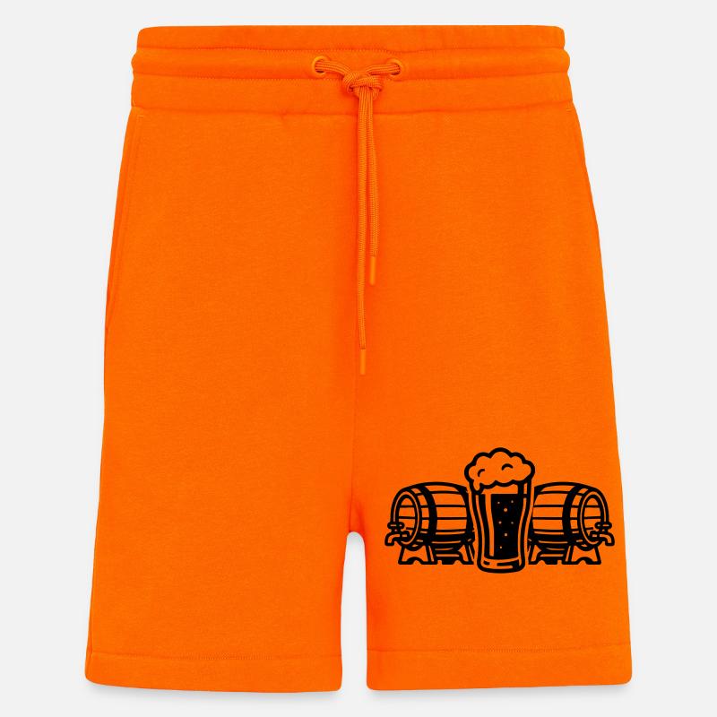 Bier Bierfass Bierglas - Shorts - made by SPREAD - SUNSET ORANGE