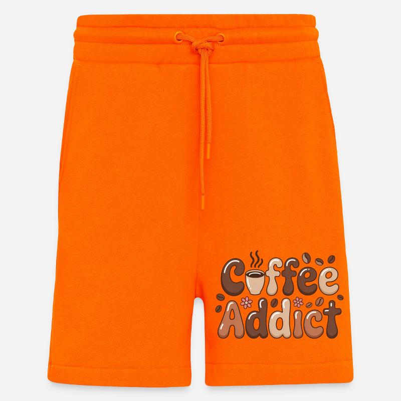 Coffee Addict Funny Caffeine Lover Saying - Shorts - made by SPREAD - SUNSET ORANGE