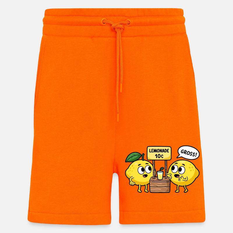 Lemon Comic – Limonade pour 10 cents - Short bio décontracté fabriqué en UE - SUNSET ORANGE