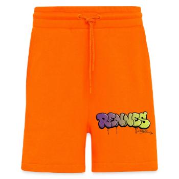 Rennes graffiti lettering with color gradient - Shorts - made by SPREAD - SUNSET ORANGE - Front