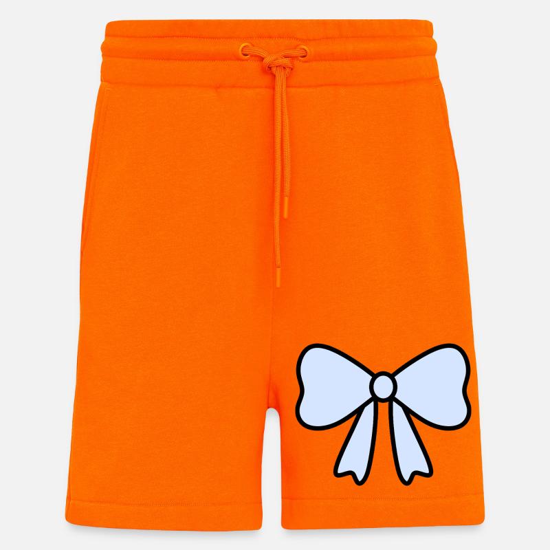 Delicate Light Blue Bow Design - Shorts - made by SPREAD - SUNSET ORANGE