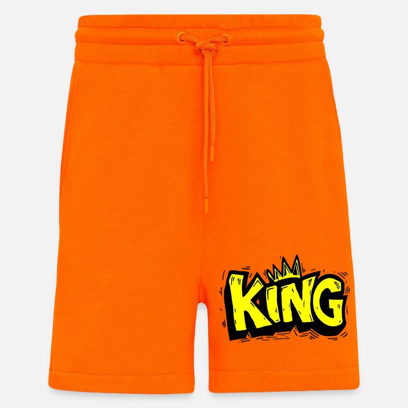 Lettrage King Graffiti - Short bio décontracté fabriqué en UE - SUNSET ORANGE
