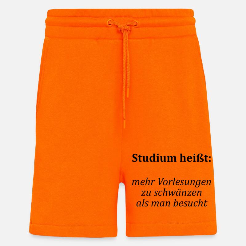 Unispruch "Vorlesungen schwänzen"Student Studenten - Shorts - made by SPREAD - SUNSET ORANGE