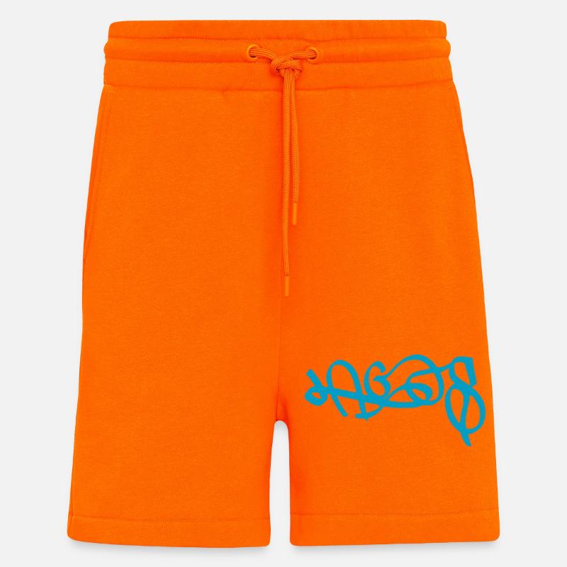 Abstrait Lagos Graffiti Design - Short bio décontracté fabriqué en UE - SUNSET ORANGE