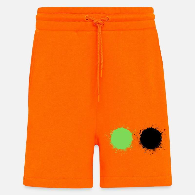 blanc vert - Short bio décontracté fabriqué en UE - SUNSET ORANGE