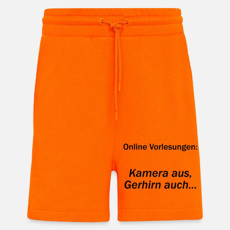 Unispruch "Online Vorlesungen" Geschenk, Studenten - Shorts - made by SPREAD - SUNSET ORANGE