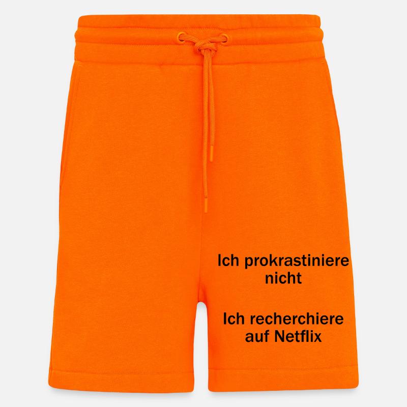 Unispruch "Ich prokrastiniere nicht" Studenten - Shorts - made by SPREAD - SUNSET ORANGE