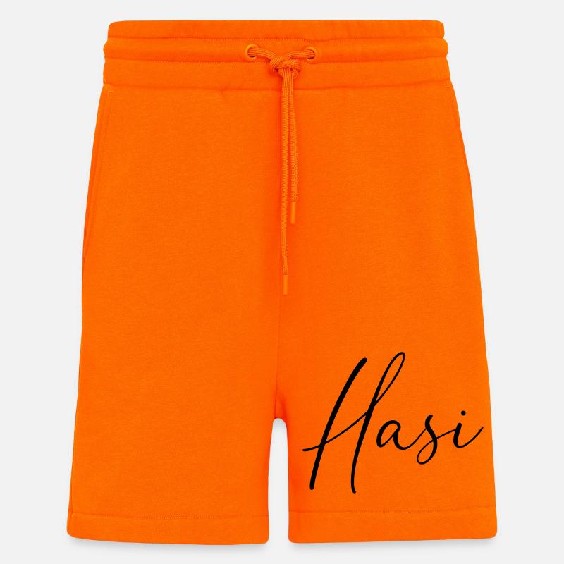 Hasi / Conception de l’écriture manuscrite - Short bio décontracté fabriqué en UE - SUNSET ORANGE