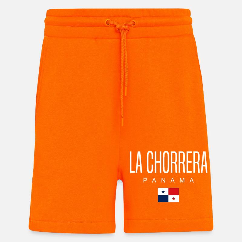 La Chorrera Panama Panaméen - Short bio décontracté fabriqué en UE - SUNSET ORANGE