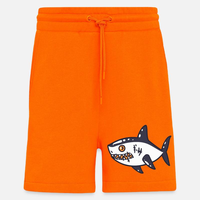 Shark Halloween Comic Funny - Shorts - made by SPREAD - SUNSET ORANGE