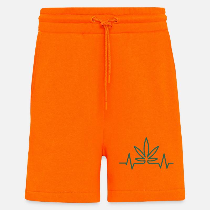 Herzschlag Hanfblatt - Shorts - made by SPREAD - SUNSET ORANGE