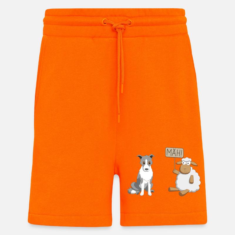 Border Collie und Schaf - Shorts - made by SPREAD - SUNSET ORANGE