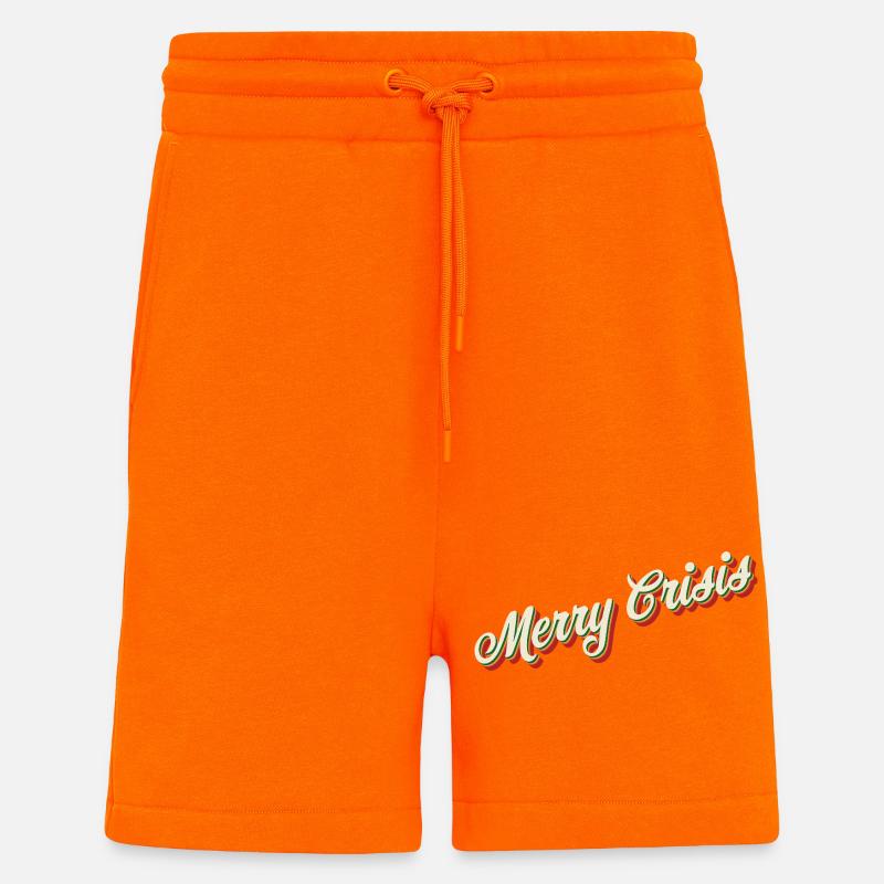 Merry Crisis Christmas Design - Shorts - made by SPREAD - SUNSET ORANGE