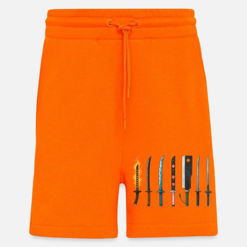 Conception de la collection d’épées d’anime - Short bio décontracté fabriqué en UE - SUNSET ORANGE