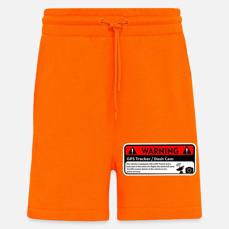 Alerte GPS Dash Cam - Short bio décontracté fabriqué en UE - SUNSET ORANGE