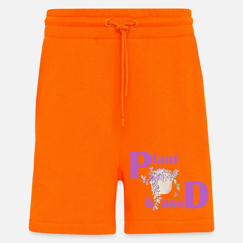 Plant Based – Pinkes Design Topfpflanze - Shorts - made by SPREAD - SUNSET ORANGE