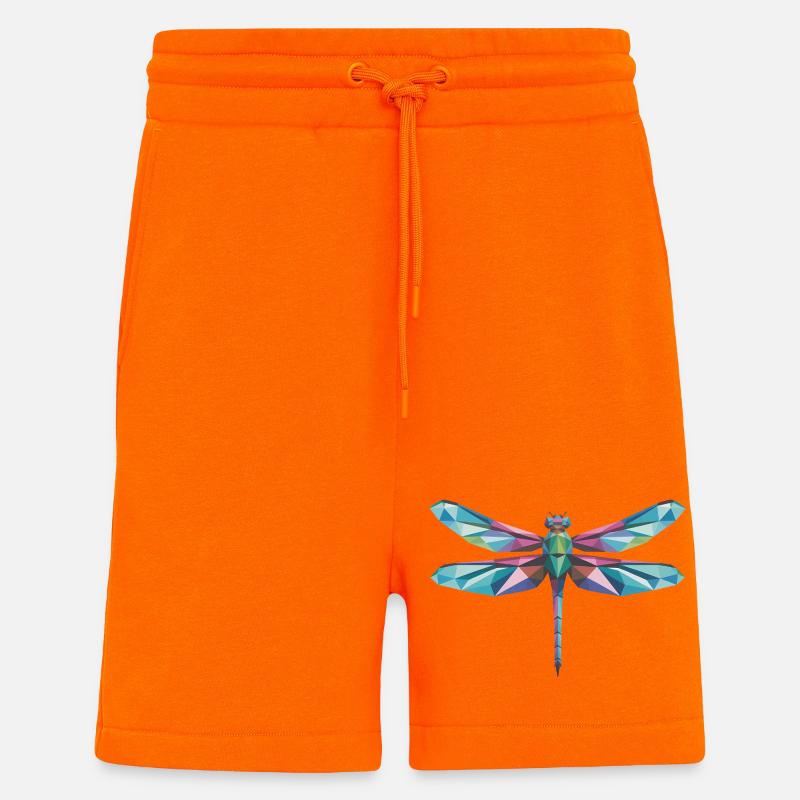 Dragonfly - Cooles Low-Poly-Logo - Shorts - made by SPREAD - SUNSET ORANGE