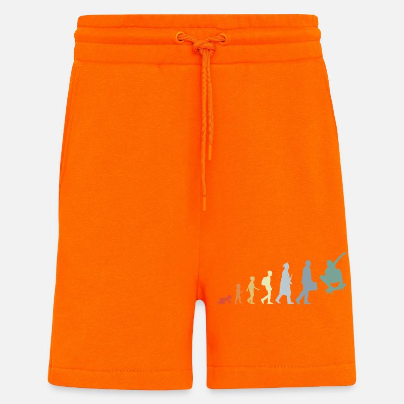 Skateboarder Evolution - Shorts - made by SPREAD - SUNSET ORANGE
