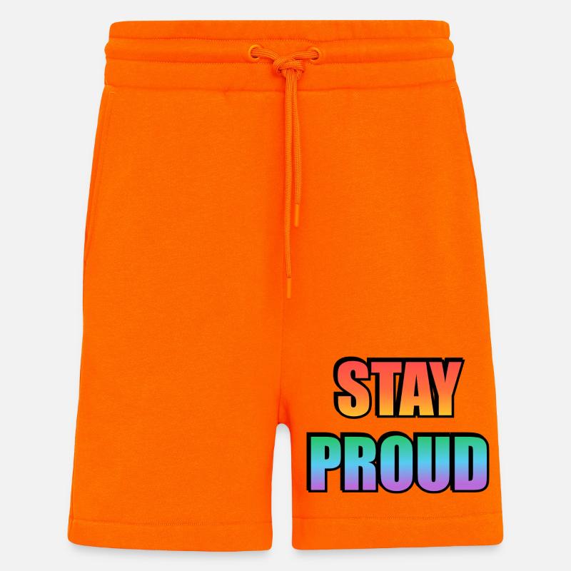 Stay Proud Gradient Text Design - Shorts - made by SPREAD - SUNSET ORANGE