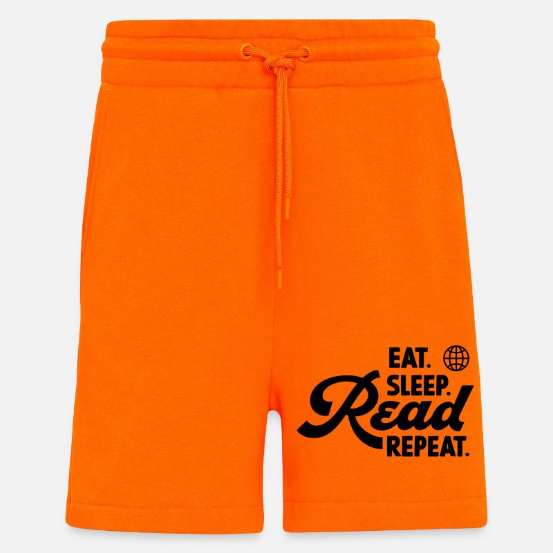 Manger Dormir Lire Répéter - Short bio décontracté fabriqué en UE - SUNSET ORANGE
