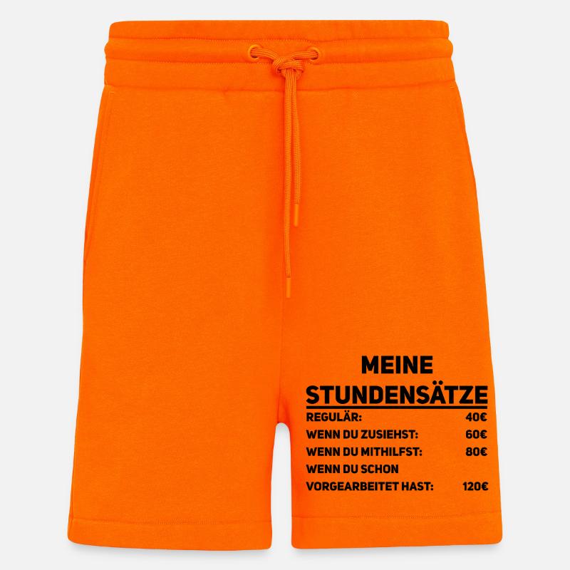 Handwerker Stundensätze - Shorts - made by SPREAD - SUNSET ORANGE