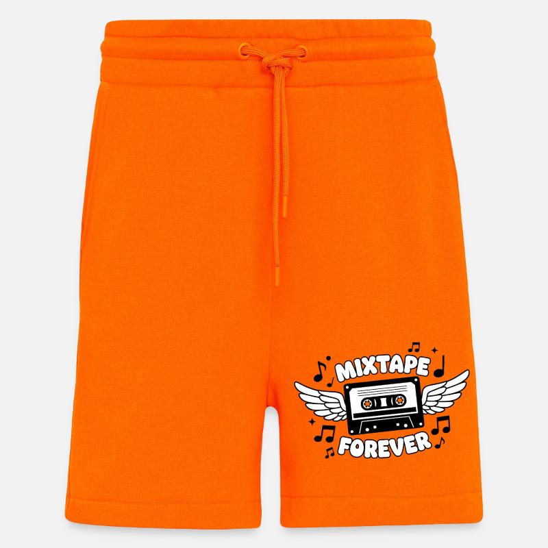 Mixtape Forever Wing Cassette - Short bio décontracté fabriqué en UE - SUNSET ORANGE