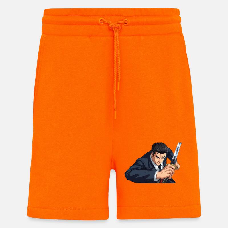 Anime en costume avec épée - Short bio décontracté fabriqué en UE - SUNSET ORANGE