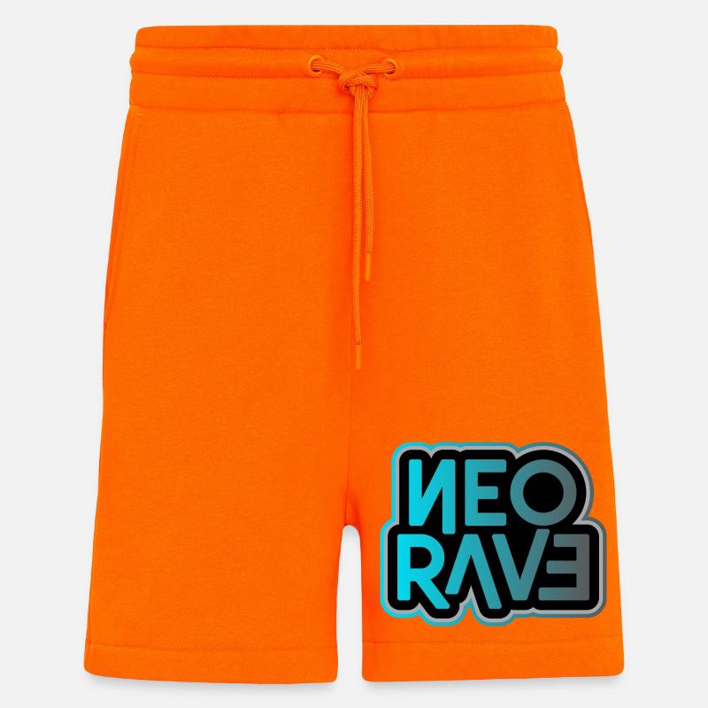 Neo Rave Neon Typografie - Shorts - made by SPREAD - SUNSET ORANGE