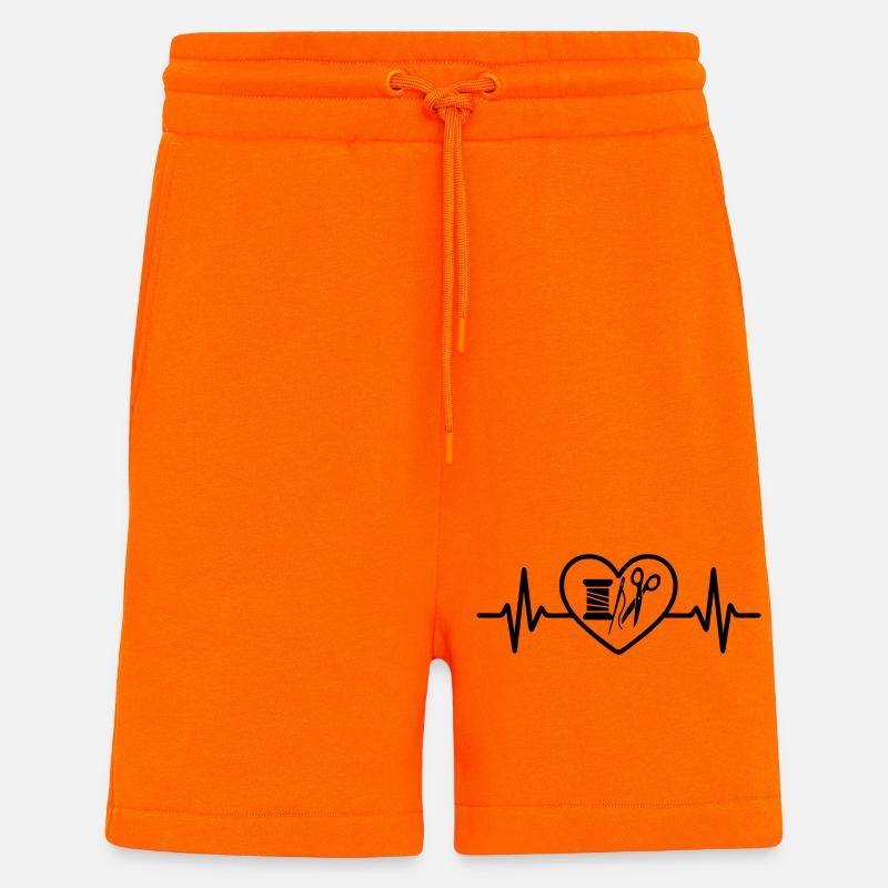 Nähen Garnrolle Nadel Schere Herz - Shorts - made by SPREAD - SUNSET ORANGE