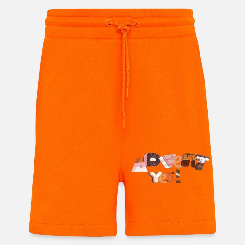 Lettres de l’Avent en sucre - Short bio décontracté fabriqué en UE - SUNSET ORANGE