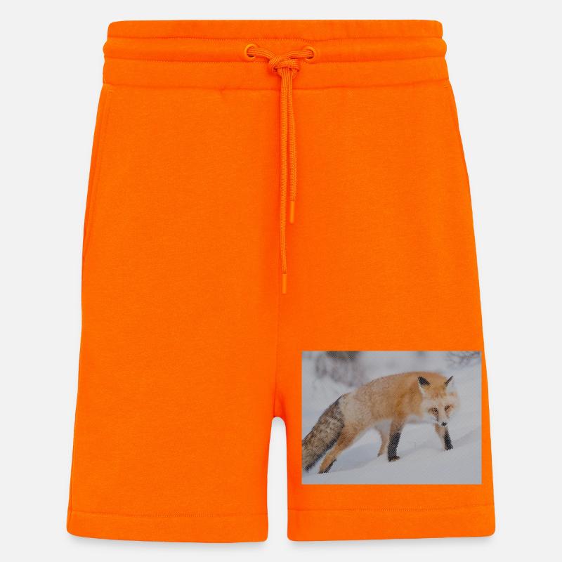 Schnee-Fuchs Pixelkunst - Shorts - made by SPREAD - SUNSET ORANGE