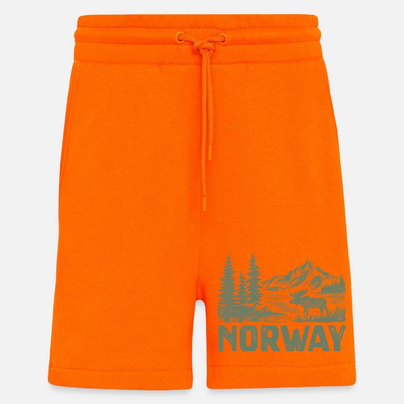 Norwegische Waldlandschaft mit Elch - Shorts - made by SPREAD - SUNSET ORANGE