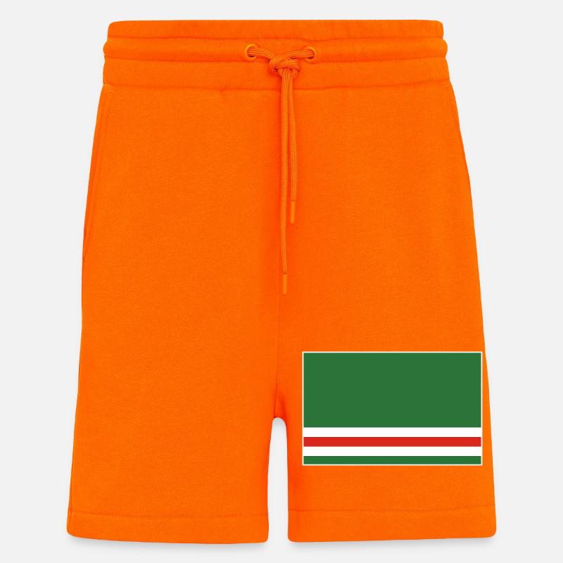 Drapeau de la Tchétchénie - Short bio décontracté fabriqué en UE - SUNSET ORANGE