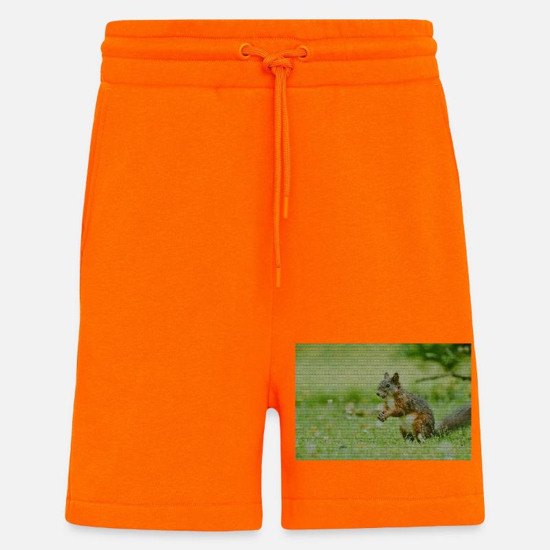 Squirrel Forest Pattern - Shorts - made by SPREAD - SUNSET ORANGE