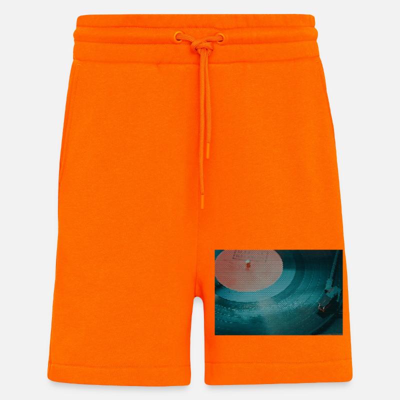Turntable in a triangle pattern - Shorts - made by SPREAD - SUNSET ORANGE