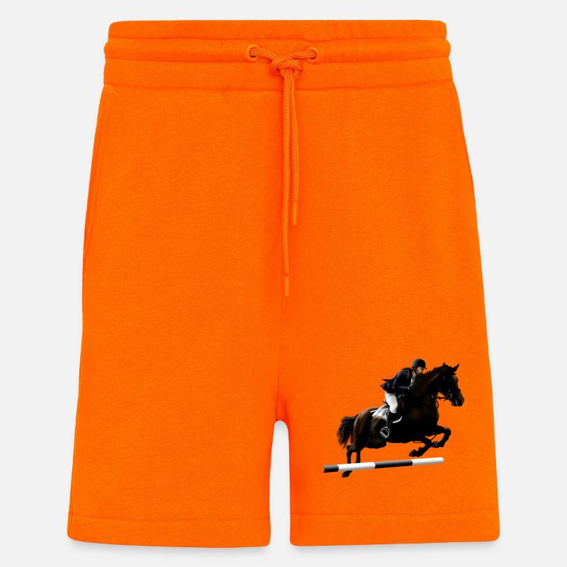 Springendes Pferd mit Reiter - Shorts - made by SPREAD - SUNSET ORANGE