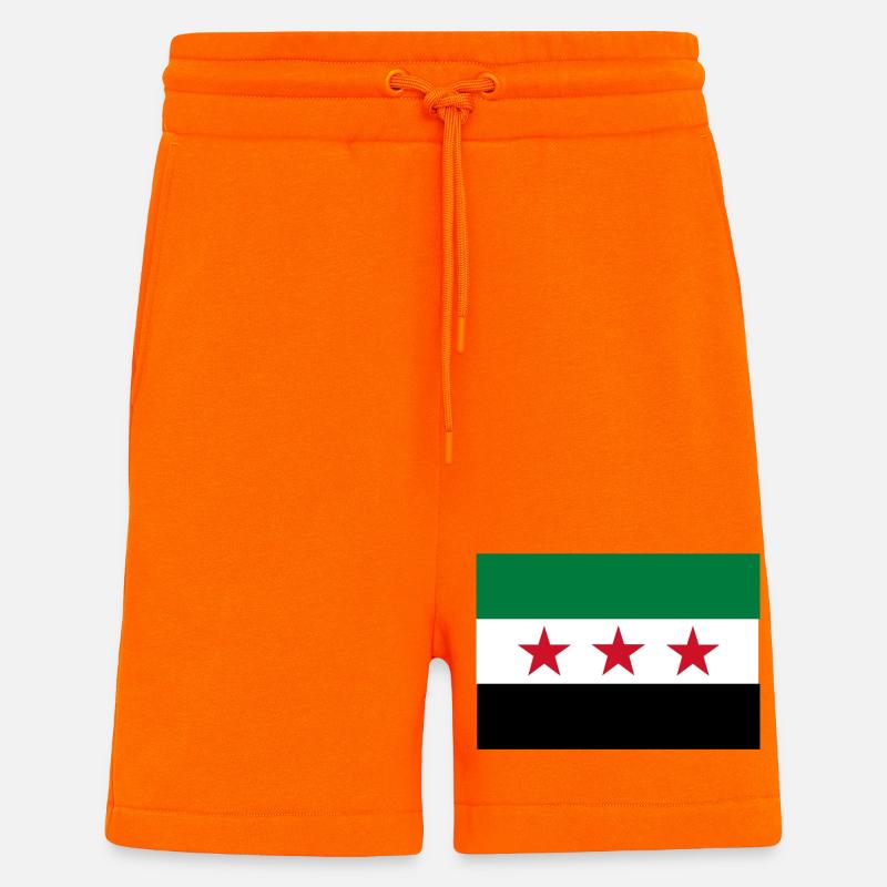 Drapeau étoile vert blanc noir - Short bio décontracté fabriqué en UE - SUNSET ORANGE