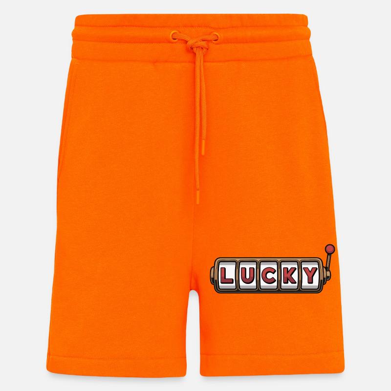 Conception de machine à sous chanceuse - Short bio décontracté fabriqué en UE - SUNSET ORANGE