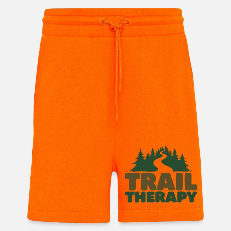 TRAIL THERAPY Dicton Déclaration - Short bio décontracté fabriqué en UE - SUNSET ORANGE