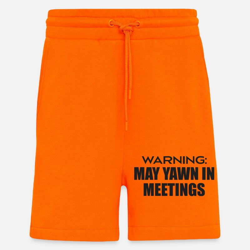 Attention Risque De Bâillement En Réunion - Short bio décontracté fabriqué en UE - SUNSET ORANGE