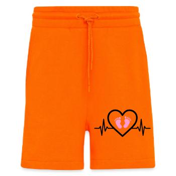 Grossesse Coeur Rose Bébé Pieds Fille - Short bio décontracté fabriqué en UE - SUNSET ORANGE - Devant