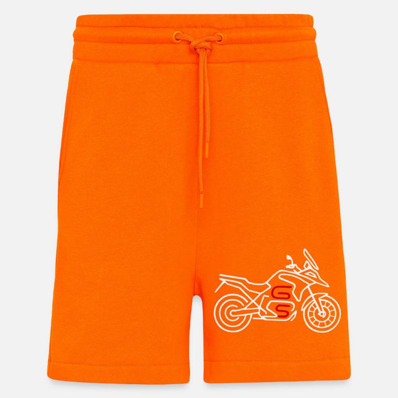 Motorcycle GS white red - Shorts - made by SPREAD - SUNSET ORANGE
