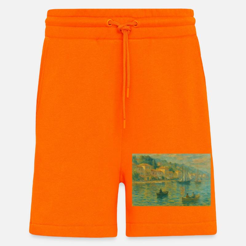 Harbour impression lumière du soir - Short bio décontracté fabriqué en UE - SUNSET ORANGE