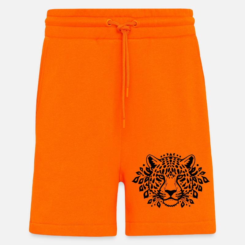 Léopard Léopard Noir Noir - Short bio décontracté fabriqué en UE - SUNSET ORANGE