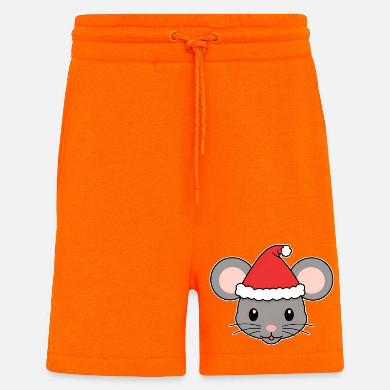 Weihnachtsmaus mit Santa-Hut - Shorts - made by SPREAD - SUNSET ORANGE