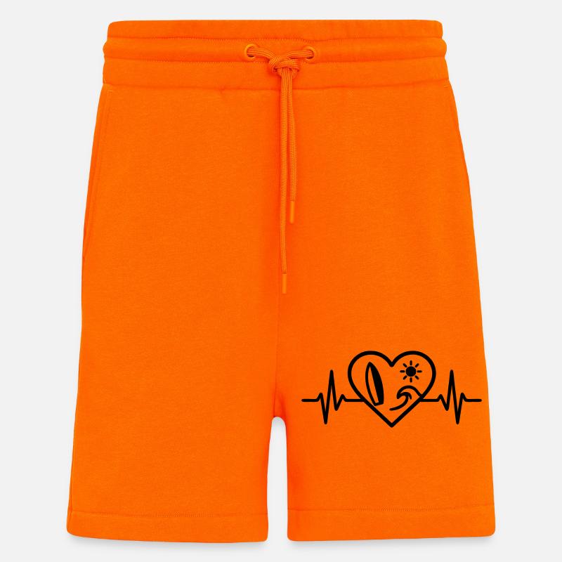 Surf Herz Welle Brett Sonne - Shorts - made by SPREAD - SUNSET ORANGE