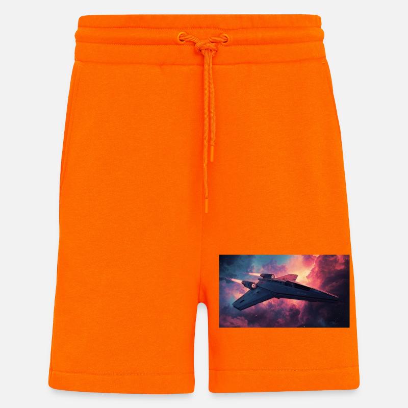 Astronef - Short bio décontracté fabriqué en UE - SUNSET ORANGE