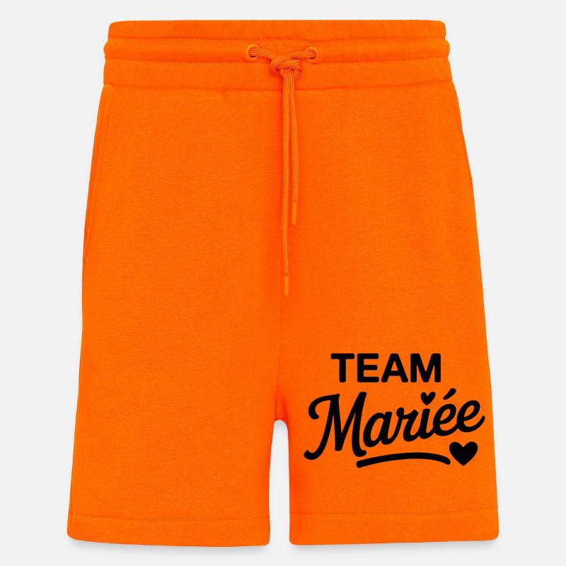 Team Mariée design EVJF élégant  - Short bio décontracté fabriqué en UE - SUNSET ORANGE